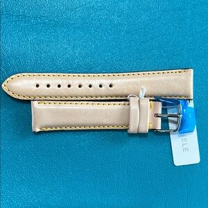 NWT 18mm Michele Elegant Beige Leather Watch Strap